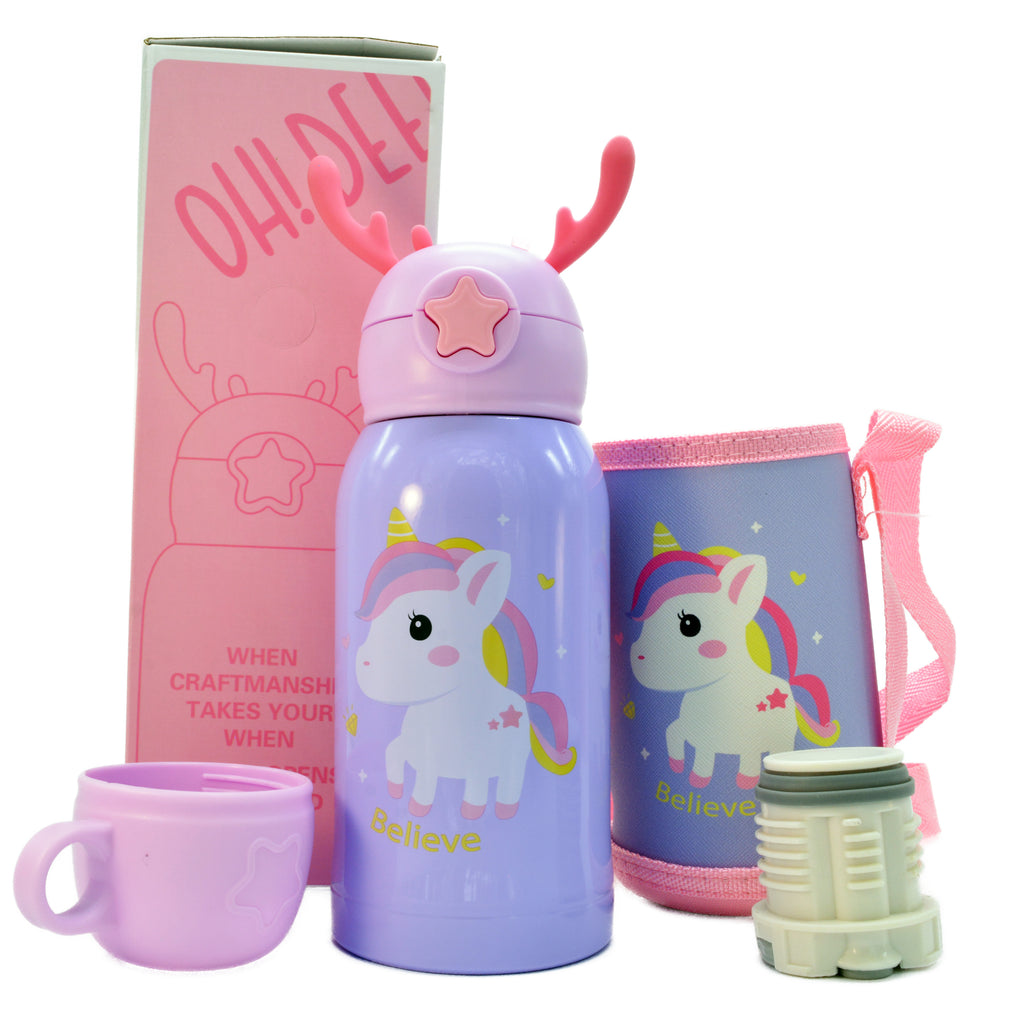 Kids- Unicorn thermos with Small bag